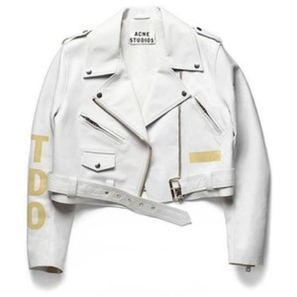 Acne Studios Jackets & Blazers - Acne Road Petite White Leather Motorcycle Jacket